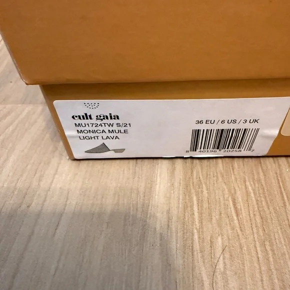 New In Box Cult Gaia Monica Mules EU 36 US 6 Light Lava Woven Shoes - Picture 9 of 9